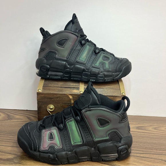 Nike Air More Uptempo GS Size 4.5Y Women’s 6 'Reflective' Sneakers 922845-001 - Picture 2 of 12